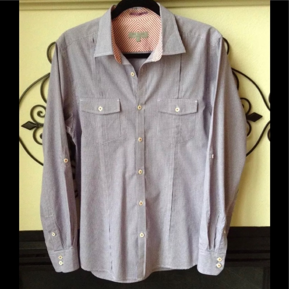 Ted Baker London Purple Button-Up Blouse